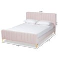 thumbnail image 3 of Baxton Studio Pink Fabric Upholstered and Gold Finished Full Size Platform Bed, 3 of 10