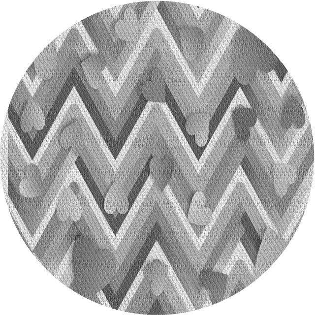 Ahgly Tapis Rond Lavable en Machine Intérieur Transitionnel Gris Platine, 7 Pieds Rond