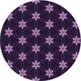 thumbnail image 1 of Ahgly Company Machine Washable Indoor Round Transitional Deep Purple Area Rugs, 4' Round, 1 of 7