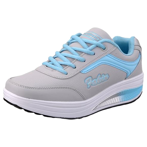 AUDeals Women's Rocker Sneakers, Platform Walking Shoes with Arch Support for Running and Training (Sky Blue, 7.5)
