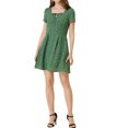 thumbnail image 1 of INSPIRE CHIC Robe de Bal Trapèze à Encolure Carrée Imprimée à Manches Courtes pour Femme TG Vert-Cœur, 1 of 7