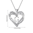 thumbnail image 2 of Ladies Double Heart Diamond Necklace With 26 English Letters Couple Necklace, 2 of 8