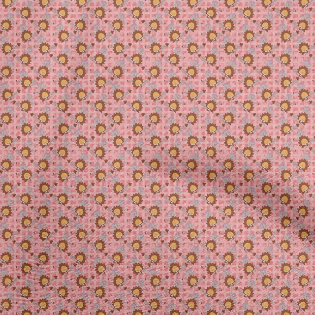 oneOone Rayon Orange Fabric Jacobean Floral Craft Projects Decor Fabric Printed By The Yard 56 Inch Wide