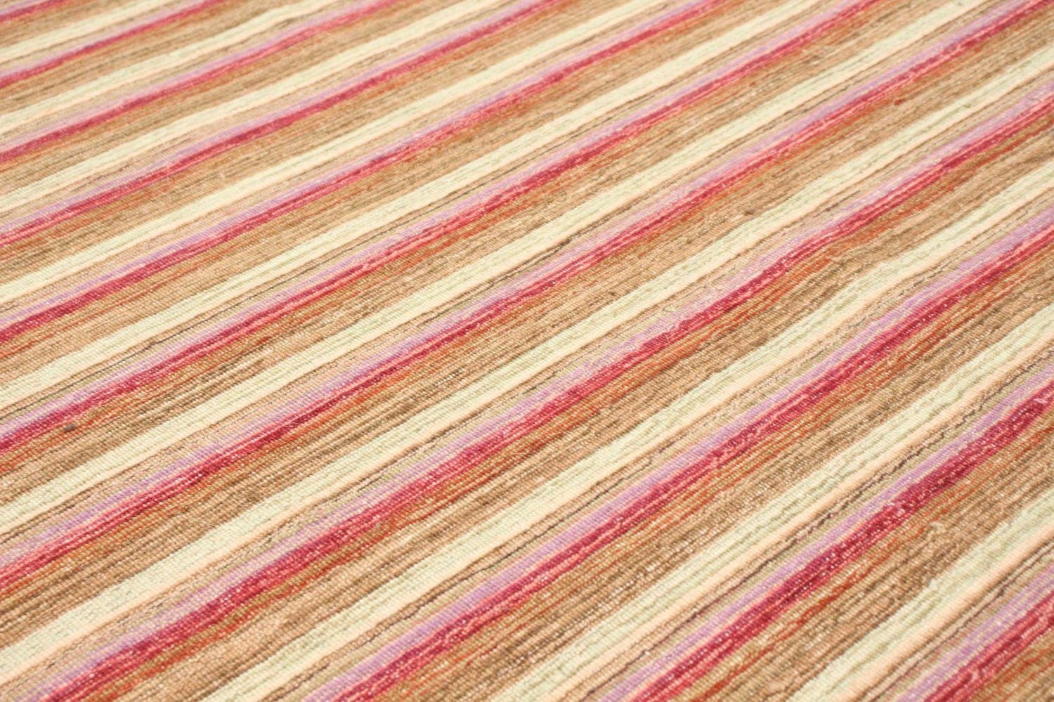 ECARPETGALLERY 4'7" x 6'7" Flat-weaves & Kilims Manhattan Hand Made Area Rug for Living Room, Dining Room and Bedroom in Brown