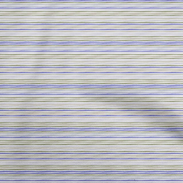 oneOone Rayon Medium Blue Fabric Stripes Craft Projects Decor Fabric Printed By The Yard 56 Inch Wide