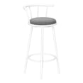 thumbnail image 1 of Monarch Specialties Bar Stool, Set Of 2, Swivel, Bar Height, White Metal, Grey Leather Look, Contemporary, Modern, 1 of 6