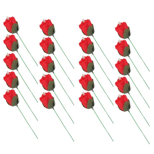 Fleur Apparente en Flamme, 20 Pcs Jouets de Rose en Flamme Robustes et Résistants