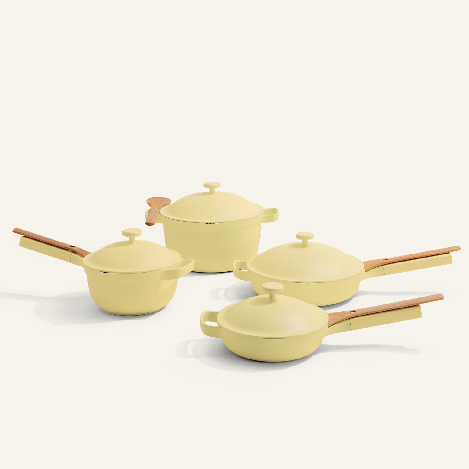 Our Place Cookware Set (13 piece) A 13-piece ceramic nonstick cookware set Butter Yellow