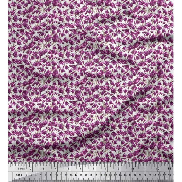 Soimoi Rayon Fabric Flower Artistic Print Fabric by Yard 56 Inch Wide