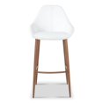 thumbnail image 1 of Plata Décor Tabouret en PU avec pieds en bois, 1 of 3