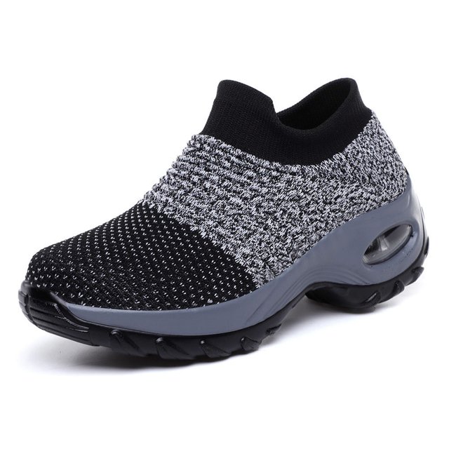 Women Slip On Mesh Walking Shoes Air Cushion Comfortable Platform Working Sneakers