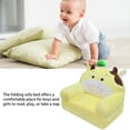 thumbnail image 4 of Plush Foldable Kids Sofa, Pattern Children Couch Backrest Armchair Bed With Pocket And Handle, Upholstered 2 In 1 Flip Open Infant Baby  For Living Room Bedroom, 4 of 8