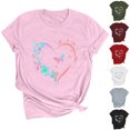 thumbnail image 1 of QIPOPIQ Women's Graphic Letter Print T Shirt Short Sleeve Tee Top Clearance, 1 of 3