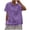 Purple, variant on YWIYIUD Cotton Linen Tops for Women Button Down Drawstring Short Sleeve Casual Shirts Breathable Solid Color Loose Women Summer Blouses Casual Dressy Tunic Top Suitable for Indoor and Outdoor Wear S