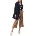 thumbnail image 3 of INSPIRE CHIC Women's Double Breasted Lapel Raglan Long Sleeve Mid Length Overcoat, 3 of 6