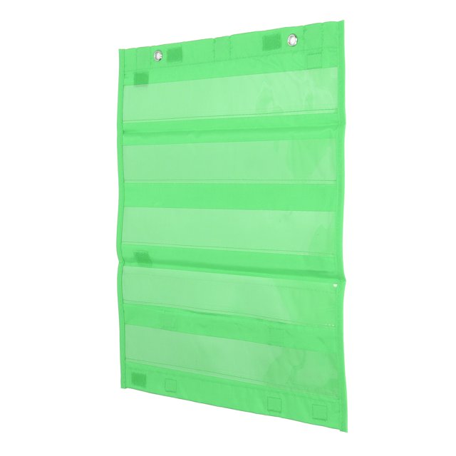 Tableau de Poche pour Horaire avec Pochettes Transparentes, Comprenant 5 Rangées pour Enseigner le Vocabulaire, des Mots Rythmés Ou des Exercices de Maths. Fait de polyester PVC, Il Mesure Environ 42 x 35 x 1 cm (16.5 x 13.8 x 0.4 Pouces). le Tableau Comprend des Aimants Intégrés pour une Fixation Facile aux Tableaux Blancs Ou aux Supports. design Vert Vif avec Oeillets Renforcés pour Suspendre. Cartes Non Incluses.