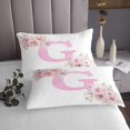 thumbnail image 3 of Erosebridal Ensembles de Courtepointe Rose Initiale g pour Lit Simple, Ensemble de Literie de la Saint-Valentin, Décor Romantique de Roses, 3 of 5