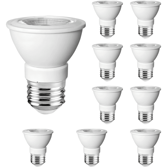 Dimmable PAR16 LED Bulbs, 3000K Warm White, 7W 560LM, LED Flood Lights (50W Equivalent) E26 Screw Base, 10-Pack