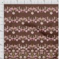 thumbnail image 1 of Soimoi Brown Rayon Crepe Fabric Flowerpecker & Floral Panel Fabric Prints by Yard 46 Inch Wide, 1 of 5