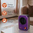 thumbnail image 3 of Lasko MyHeat Chauffe-eau en Céramique Personnelle 200W - Violet, 3 of 9