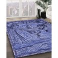 thumbnail image 3 of Ahgly Company Tapis d'Intérieur Ronds Transitionnels Bleu Ciel Lavables à la Machine, 8 Pieds Rond, 3 of 7