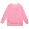 thumbnail image 1 of PMVFHDE Chandail pour Fille Chandail à Capuchon à Manches Longues pour Filles avec Nœud Col Ras du Cou Rose, 9-10 Ans, 1 of 4