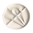 thumbnail image 2 of Dividing Tableware Set, Partitioned Plates with Spoon, Fork & Chopsticks, Kitchen Utensils Set for Family Meals, Space-Saving, Microwave Safe, Home & Kitchen Organization, 2 of 5