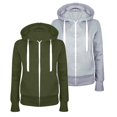 thumbnail image 1 of LMKIHUSA Womens Oversized Fleece Two Pack Jacket Long Sleeve Solid Color Coats Full Zip Hoodies Fall Sweatshirts Open Front Drawstring Jackets with Pockets 2025 Army Green,S, 1 of 2