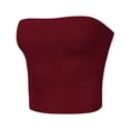 thumbnail image 4 of DPTALR Women's Solid Color Summer Casual Top Tube Top Strapless Blouse, 4 of 4