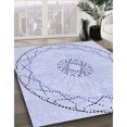 thumbnail image 3 of Ahgly Company Tapis d'Intérieur Lavables en Machine, Carrés, Bleu Lavande, 6' Carré, 3 of 7
