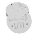 thumbnail image 1 of Inkdotpot Real Silver Foil Made With Love Text Tag Favor Hang Paper Tag 100 Piece, 1 of 6