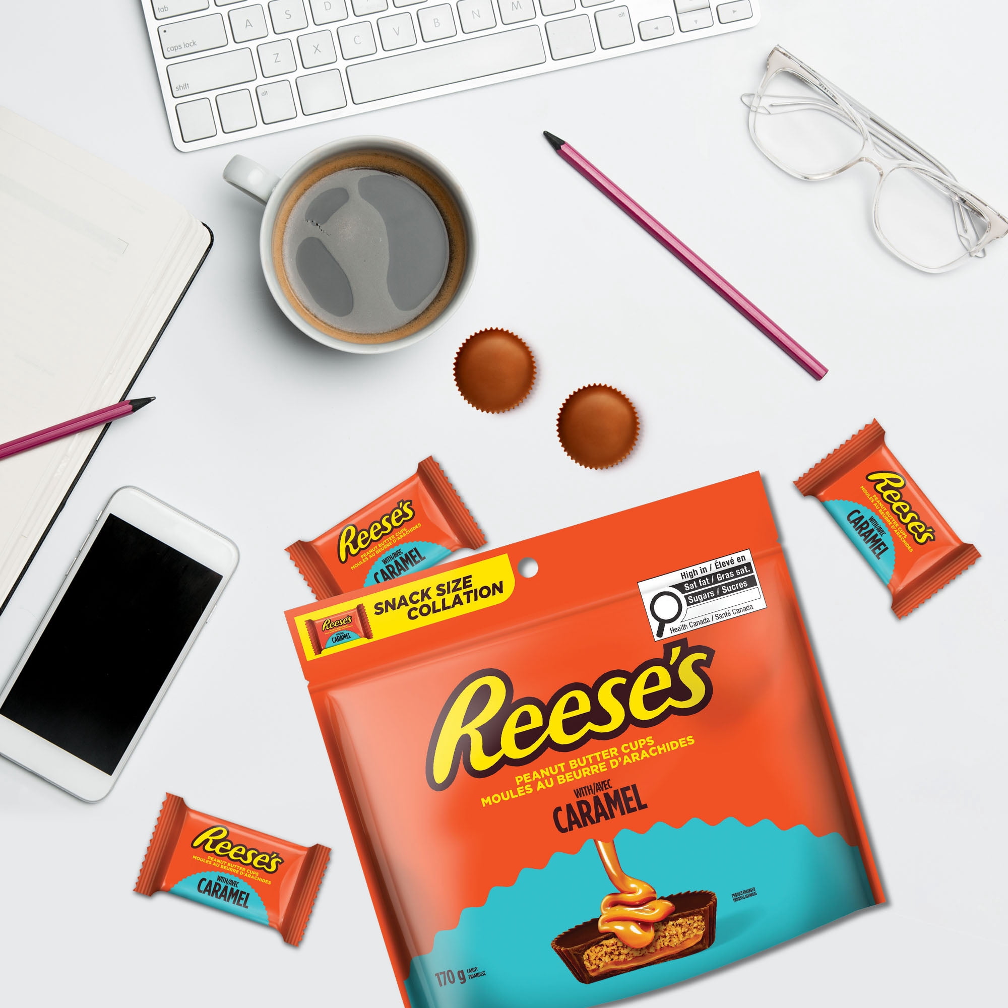 REESE'S with Caramel Snack Size, great for sharing, 170g