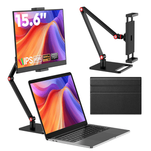 Écran portable d'ordinateur portable de moniteur pour les voyages de jeu 15.6",FHD HDR IPS USB-C HDMI Deuxième affichage avec / Stand, Plug et Play pour PC Commutateur de téléphone Mac PS5 Xbox