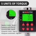 thumbnail image 4 of WISRETEC WISRETEC Clé de Couple Numérique avec Fonctionnement Double Mode, Plage de 3,4 à 340 Nm, 10 Réglages de Couple Préréglés, Alertes DEL et Buzzer, 5 Options d'Unité, Comprend Étui de Rangement et Adaptateurs (ADQ4-340S), 4 of 7