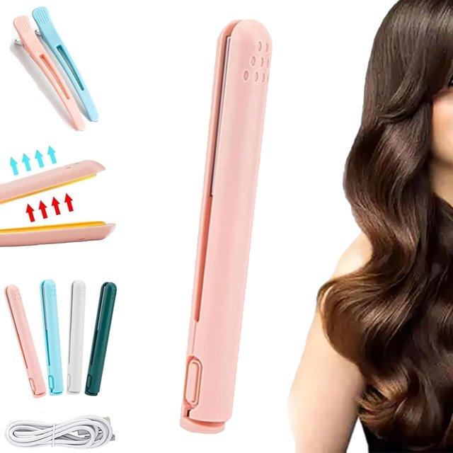 Ceramic Mini Hair Curler, Dual Glam Mini Dual Purpose Curling Iron, Dualglam Mini Curling Iron, for Travel Home