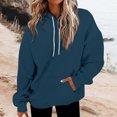 thumbnail image 2 of Timegard Hoodies for Women Drawstring Long Sleeve Sweatshirts Pullover Fall Winter Solid Color Tops, 2 of 5