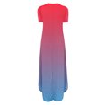 thumbnail image 5 of Yuyuzo Robe Maxi pour Femmes Été à Manches Courtes Plage Longue Robe d'Été Dégradé T-Shirts Robes avec Poches, 5 of 5