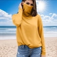 thumbnail image 2 of BiZtdJrK Womens Long Sleeve Rash Guard Hiking Tops with Mask Summer Lightweight Beach Sun Protection Shirts Vacation Outfits Yellow XL Spring Savings, 2 of 6