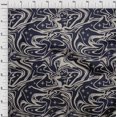 thumbnail image 4 of oneOone Jersey de Coton Bleu Foncé Tissu Abstrait Matière de Robe Tissu Imprimé Tissu au Mètre 58 Pouces de Large, 4 of 4