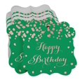 thumbnail image 3 of Inkdotpot Pack Of 100 Happy Birthday Paper Tags DIY Craft Bracket Shape Real Rose Gold Foil Hang Tags, 3 of 6
