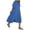 Blue, variant on LOVZFMLL Fashion Women Loose Solid Color O Puff Sleeve Casual Short Sleeves Dress Purple 4XL