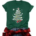 thumbnail image 4 of LUOGENLI T-shirts pour Femme pour Femmes Imprimé de Noël Col Rond T-Shirt pour Femmes Manches Courtes Haut Festif des Fêtes T-shirts Amusants pour Femmes T-shirts Graphiques Saint-Valentin Vert P, 4 of 4