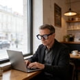 thumbnail image 3 of Bookk Tortoiseshell Reading Glasses Blue Light Blocking Square Glare Reading Glasses For, 3 of 4