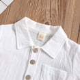 thumbnail image 3 of Hiiyo Boys Summer Outfits Cotton Linen Short Sleeve Button Shirt Shorts Set, Sizes 1-12, 3 of 5