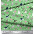 thumbnail image 3 of Soimoi Poly Georgette Fabric Heart,Footprint & Cat Animal Decor Fabric Printed Yard 52 Inch Wide, 3 of 3