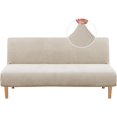 thumbnail image 1 of Armless Futon Cover Stretch Sofa Bed Slipcover Protector Elastic Feature Rich Textured High Spandex Small Checks Jacquard Fabric Futon Cover, Machine Washable, 1 of 7