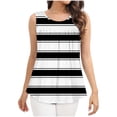 thumbnail image 3 of UPPADA Camisoles Mignonnes pour Femmes Tendance Col Rond à Fleurs Hauts d'Été Sans Manches Blouses Chic Décontracté Débardeurs Graphiques Noir,P, 3 of 5