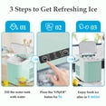 thumbnail image 4 of edx Portable Countertop Ice Maker, Self-Cleaning with Handle and Ice Scoop, 9 Cubes in 6 Min, Green, 4 of 8