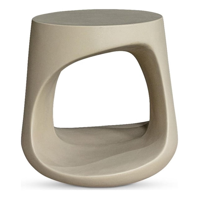 Moe's Home Collection Rothko Tabouret d'Extérieur Crème Pierre Tables d'Appoint