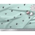 thumbnail image 3 of Soimoi Green Rayon Crepe Fabric Gift Box & Bell Dots Print Fabric by the Yard 46 Inch Wide, 3 of 3